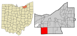 Cuyahoga County Ohio incorporated and unincorporated areas Strongsville highlighted